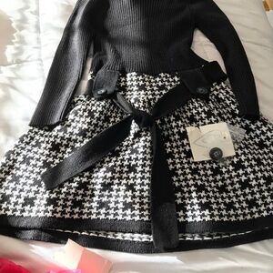 Girls houndstooth sweater dress